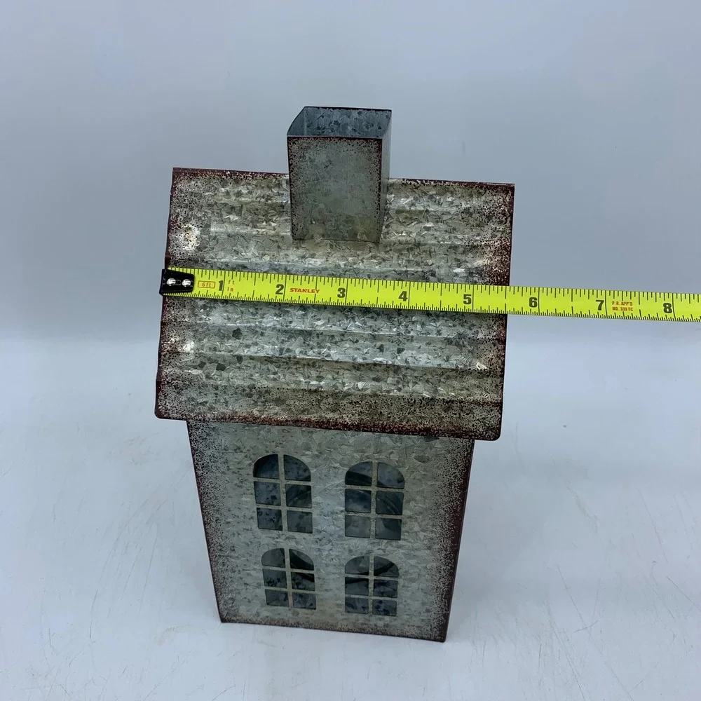 Pottery Barn Discontinued Galvanized Village House Candle Holder Farmhouse
